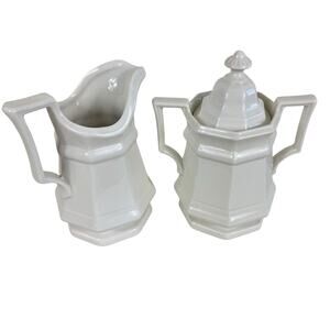 Vintage 1965 Set Of Iroquois Ironstone Creamer Sugar From Henry Ford Museum